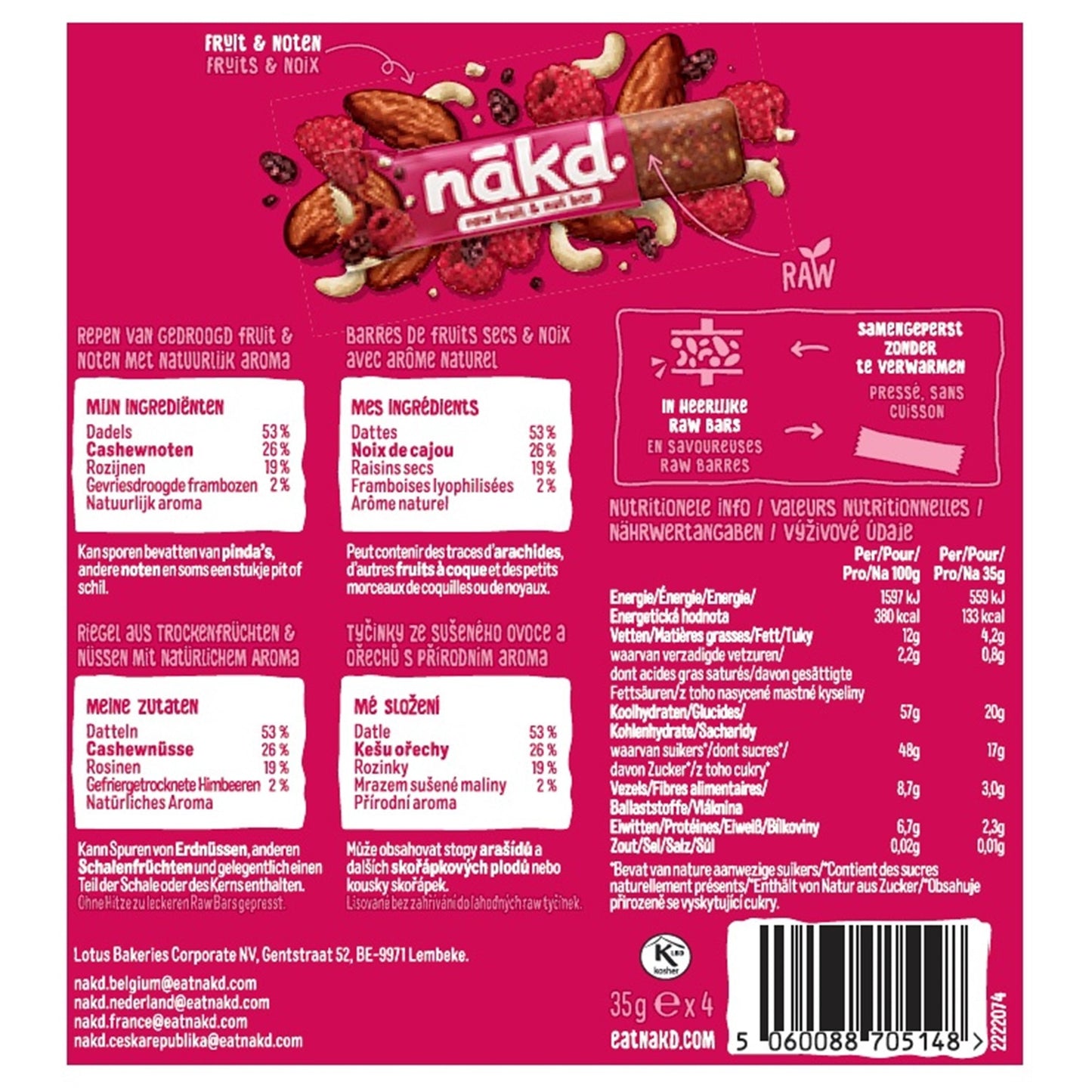 NAKD Raspberry Cereal Bars
