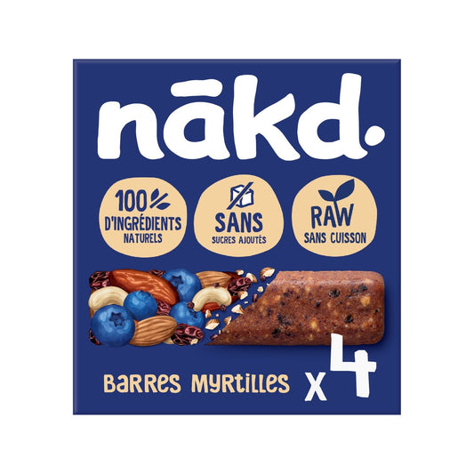 Barres Céréales Nakd Myrtille Muffin Sans Gluten Sans Sucres Ajoutés NAKD la boite de 140g