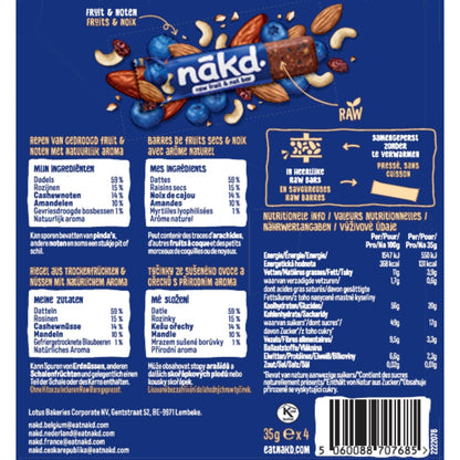 Barres Céréales Nakd Myrtille Muffin Sans Gluten Sans Sucres Ajoutés NAKD