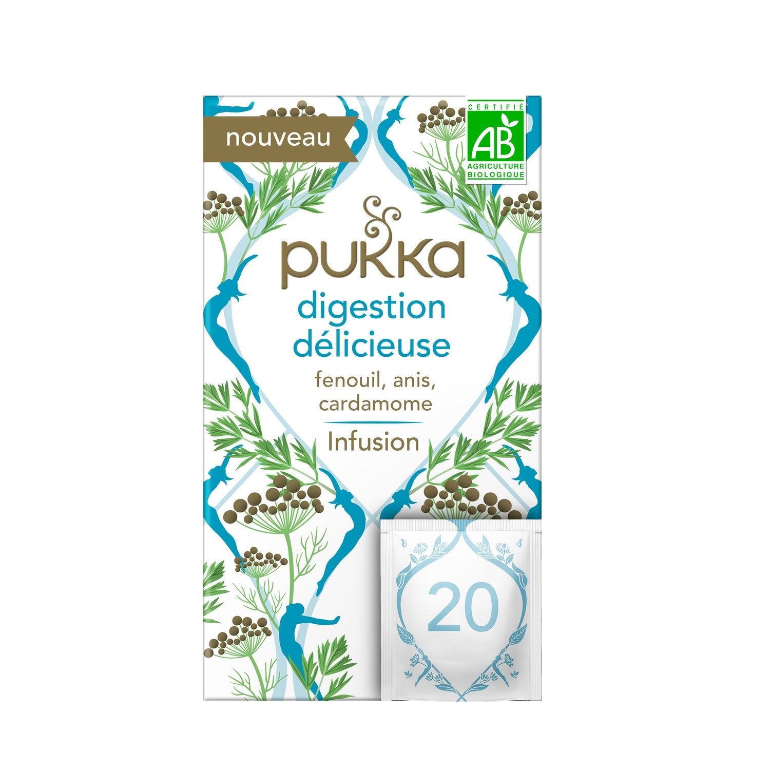 Infusion Digestion Bio PUKKA la boite de 20 sachets