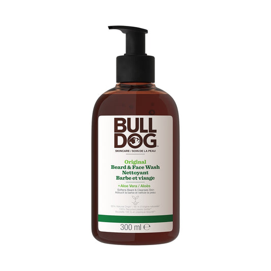 Shampoing 2en1 Original Nettoyant à l'Aloe Vera Barbe & Visage BULLDOG le flacon de 300mL