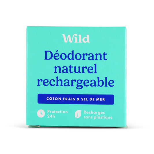 Déodorant Stick Naturel au Coton Frais et Sel de Mer WILD le pot de 40g