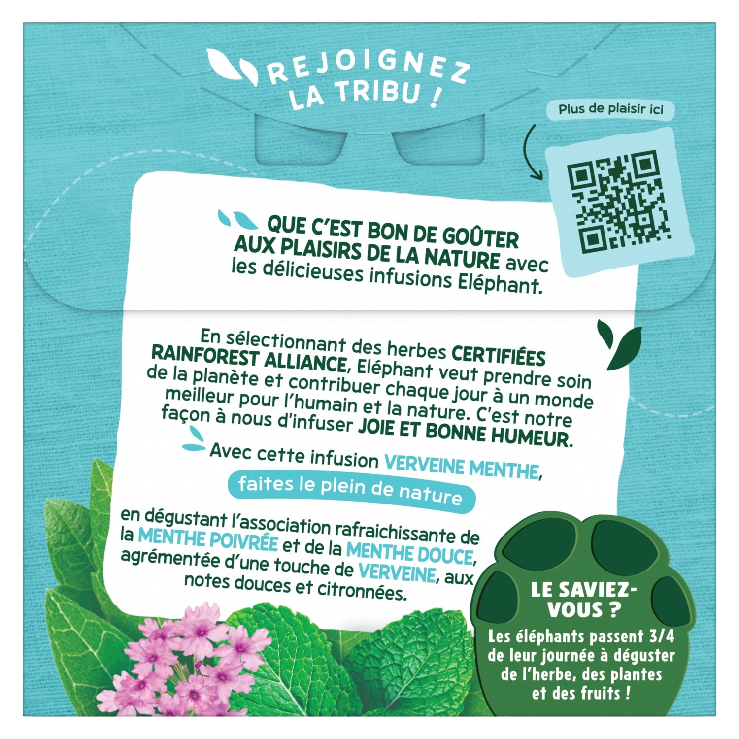 Infusion Menthe Poivrée Menthe Douce Verveine ELEPHANT 
