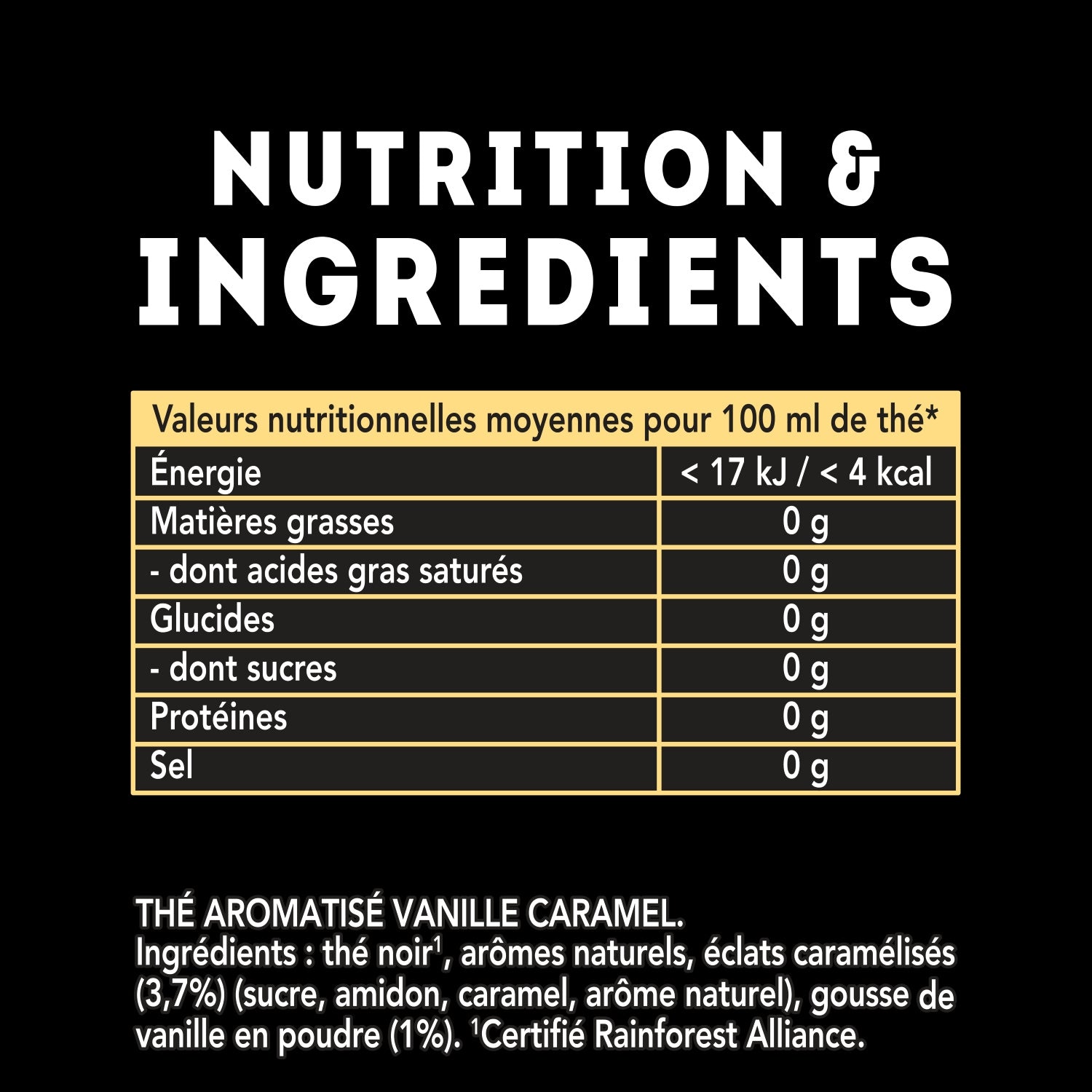 Thé Noir Caramel Vanille Madagascar LIPTON 