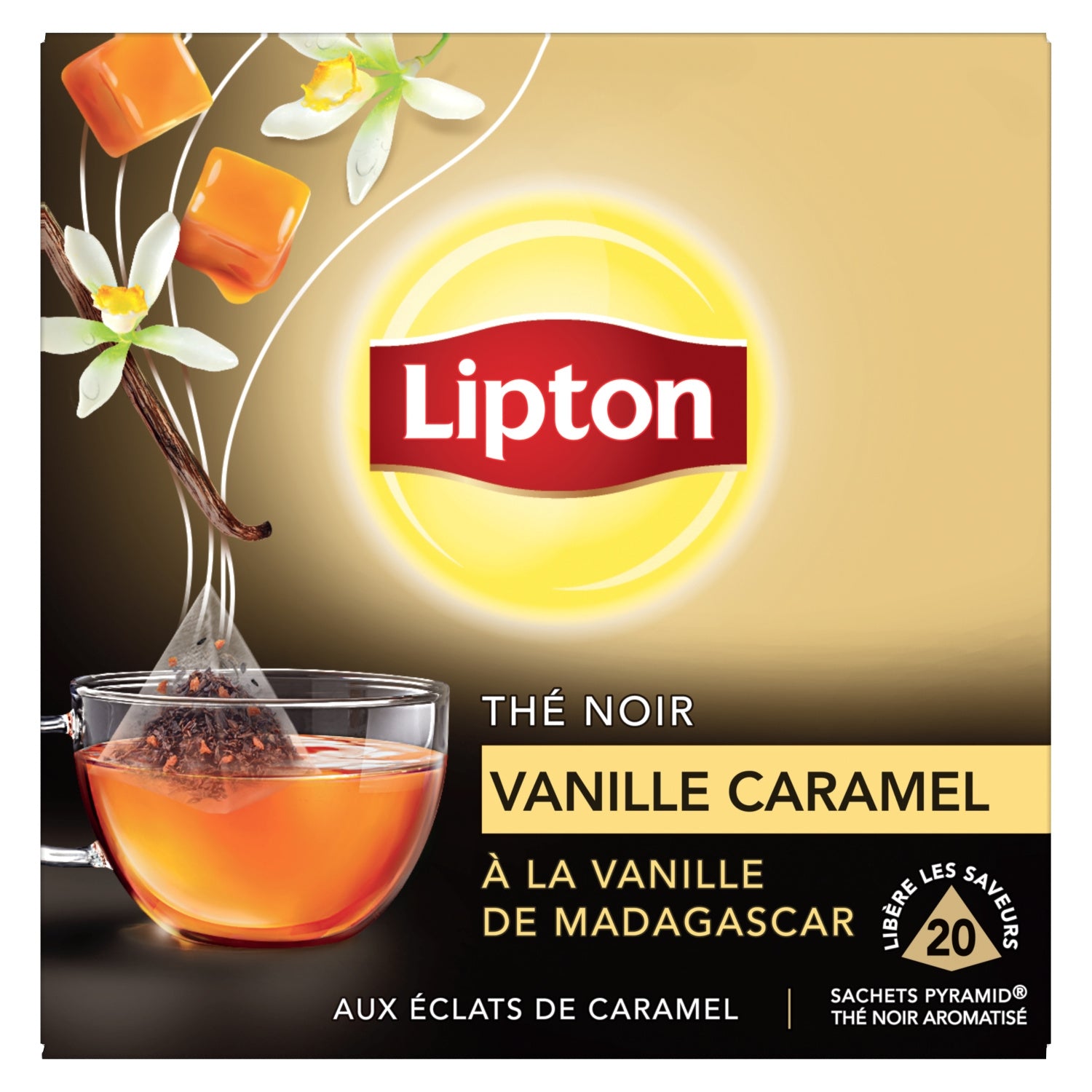 Thé Noir Caramel Vanille Madagascar LIPTON 