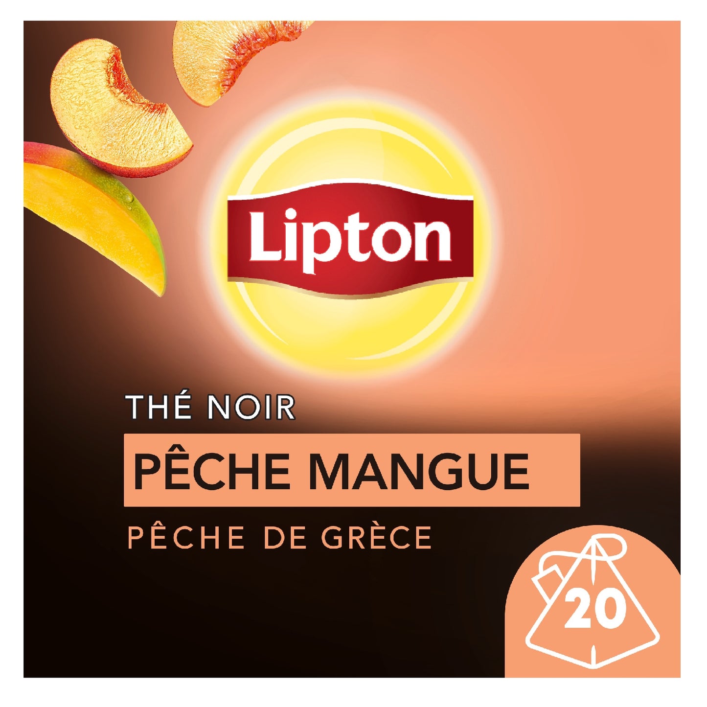 Thé Noir Pêche Mangue LIPTON 