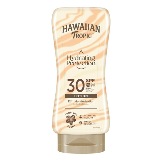 Crème Solaire Lait Corps Spf 30 Hydratation 12h Résistant A l'Eau Parfum Tropical HAWAIIAN TROPIC le flacon de 180mL