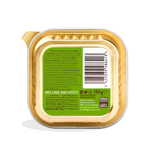 Pâtée pour Chien Adulte Sans Céréales Gibier Canard Agneau Boeuf Volaille Edgar & COOPER