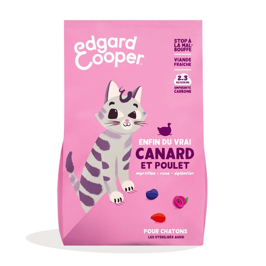 Croquettes pour Chat Junior Stérilisé Sans Céréales Poulet Canard Edgar & COOPER Le sac de 750g