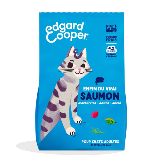 Croquettes pour Chat Adulte Sans Céréales Saumon Edgar & COOPER Le sac de 750g