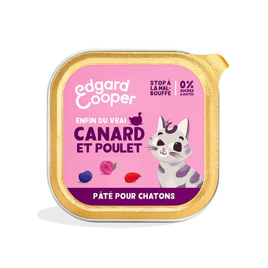 Pâtée pour Chat Junior en Mousse Poulet Canard Edgar & COOPER La boîte de 85g