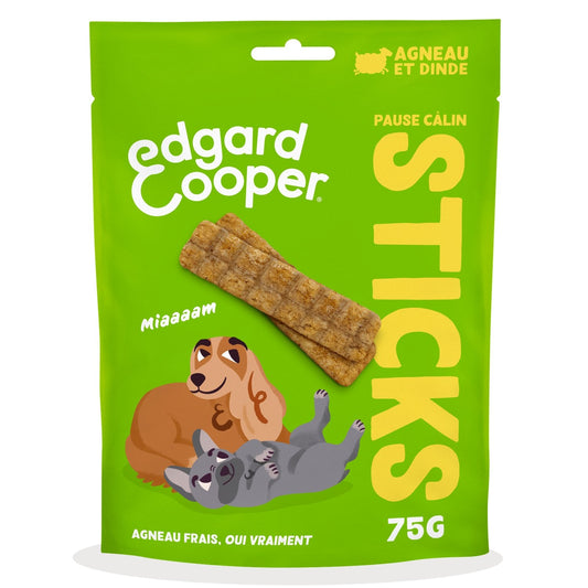 Friandises pour Chien Adulte Agneau Dinde Edgar & COOPER le paquet de 75g