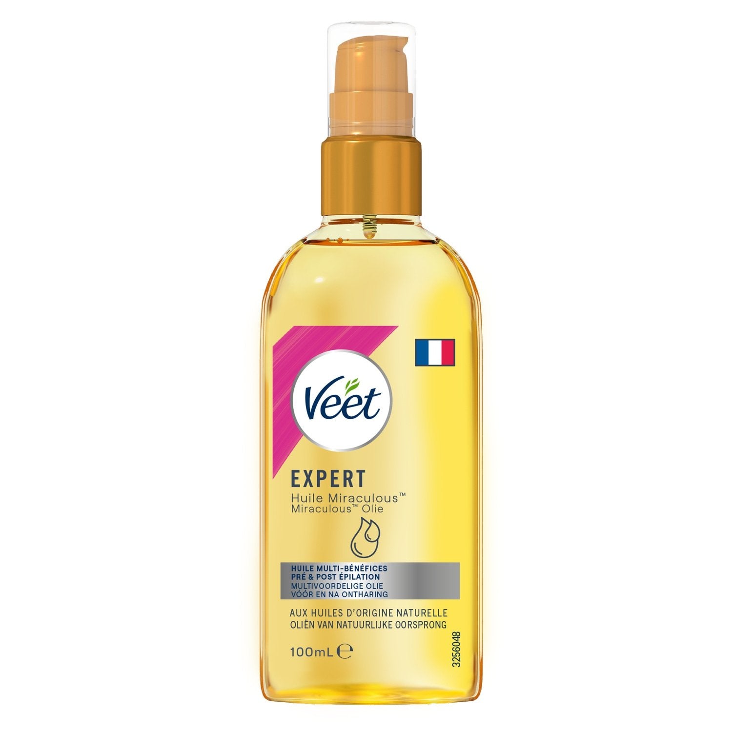 Huile Expert Pré et Post Épilation Multi-Bénéfices aux Huiles d'Origine Naturelle VEET le flacon de 100mL