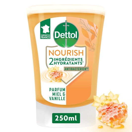 Recharge Savon Liquide Mains Miel Beurre de Karité Antibactérien No Touch DETTOL la recharge de 250mL