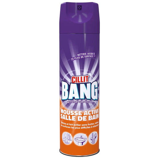 Aérosol Mousse Salle de Bain Antibactérien Mousse Active CILLIT BANG le flacon de 600mL