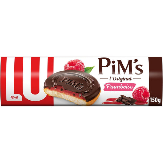 Biscuits Génoises Nappées à la Framboise et au Chocolat Pim's LU La boîte de 150 g
