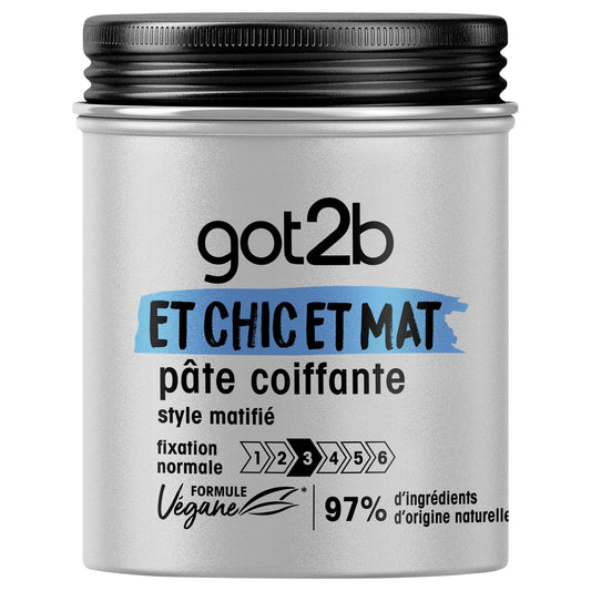 Pâte Coiffante et Chic et Mat Got2b SCHWARZKOPF le pot de 100mL