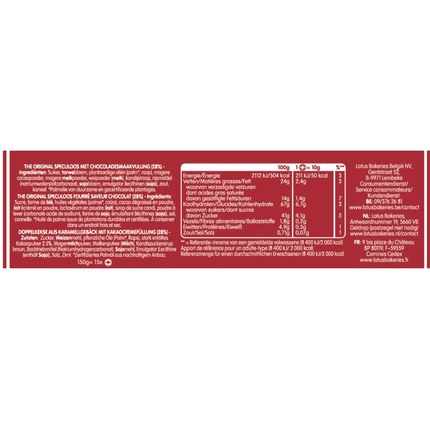 LOTUS BISCOFF Kekse mit Schokoladengeschmack und Cremefüllung