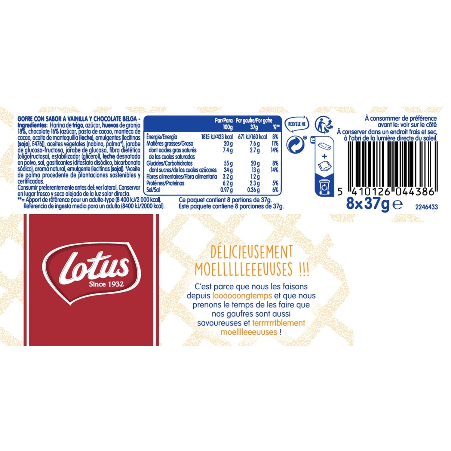 Gaufres Tendres Au Chocolat LOTUS 