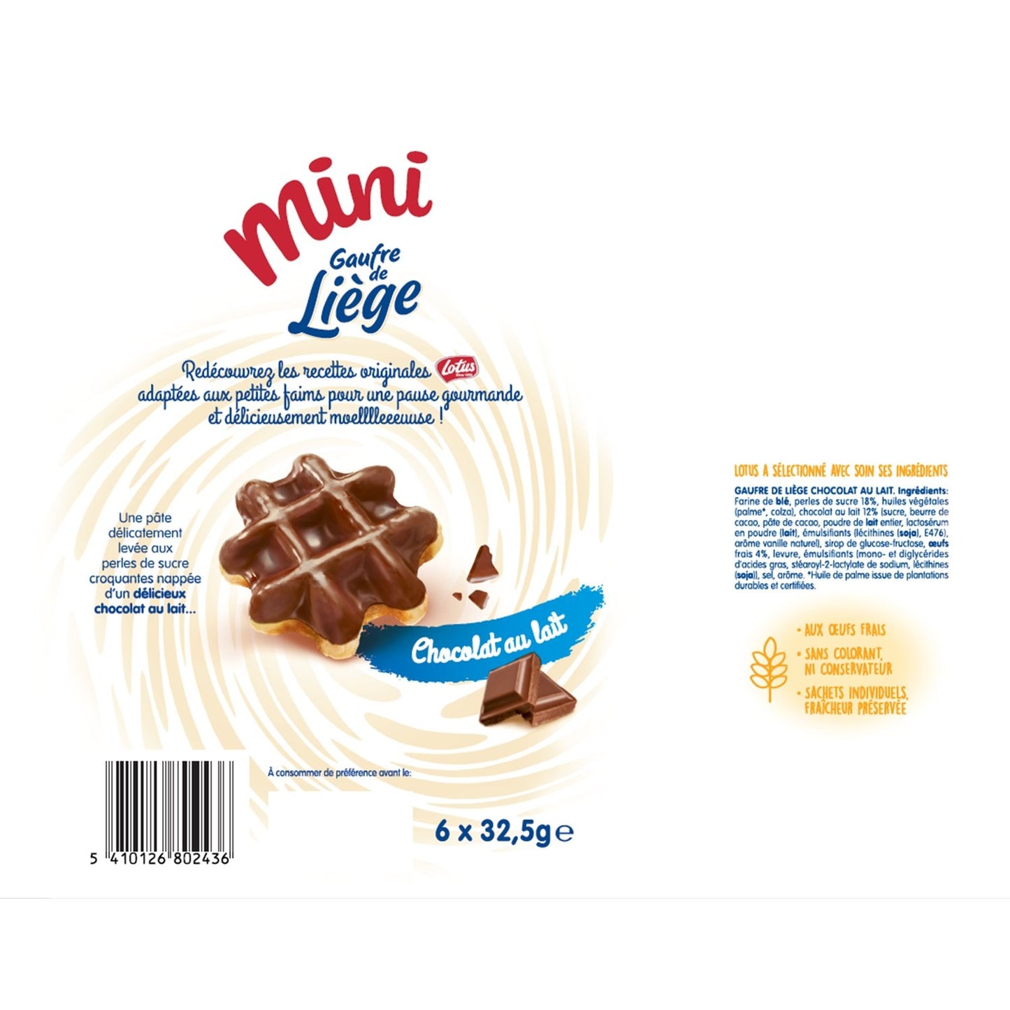 Mini-Lütticher Waffeln mit LOTUS-Milchschokolade