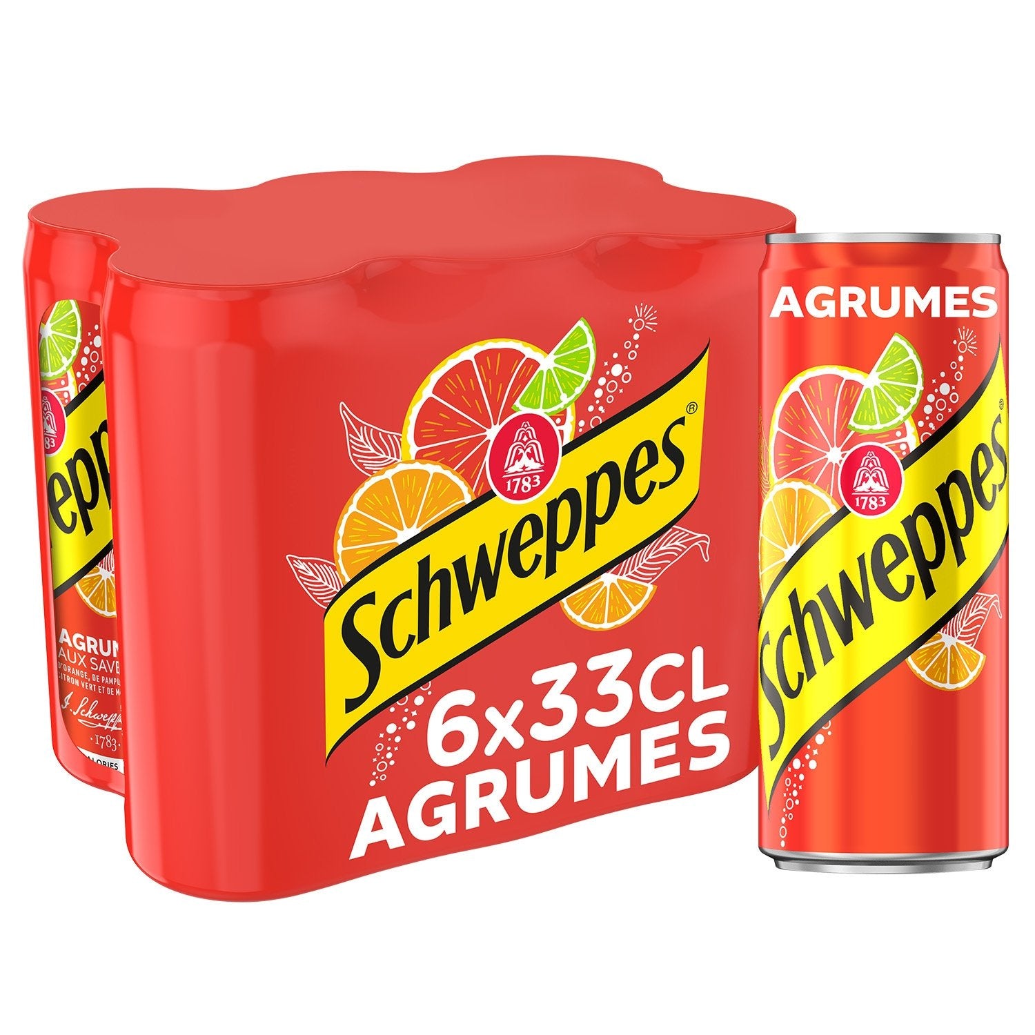 Soda aux Agrumes SCHWEPPES le pack de 6 canettes de 33cL