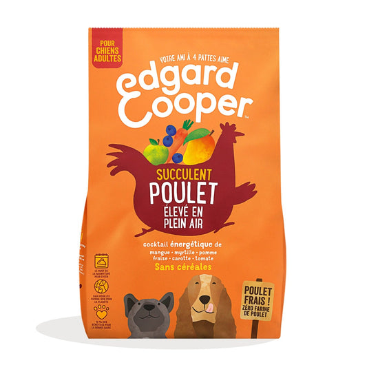 Croquettes pour Chien Adulte Sans Céréales Poulet Succulents Edgar & COOPER Le sac de 1kg