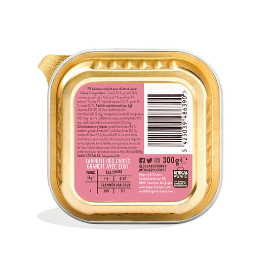 Pâtée pour Chien Junior Sans Céréales Poulet Canard Légumes Edgar & COOPER