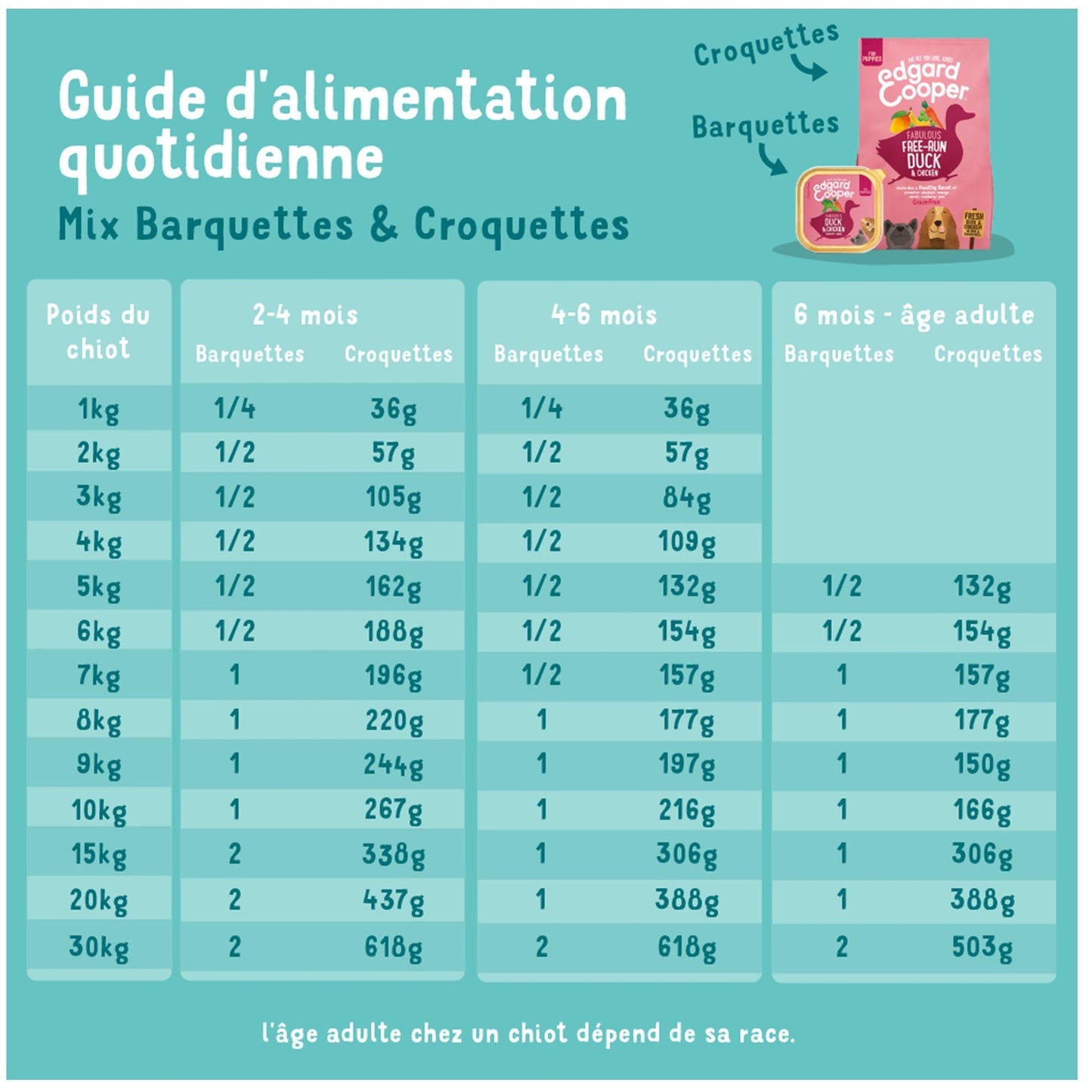Pâtée pour Chien Junior Sans Céréales Poulet Canard Légumes Edgar & COOPER
