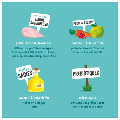 Pâtée pour Chien Adulte Sans Céréales Poulet Dinde Succulents Edgar & COOPER