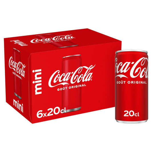 Soda au Cola Goût Original COCA-COLA le pack de 6 canettes de 20cL