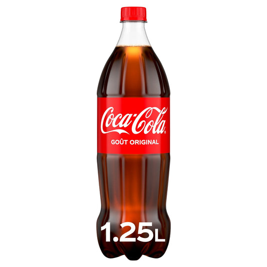 Soda au Cola Goût Original COCA-COLA la bouteille d'1,25L