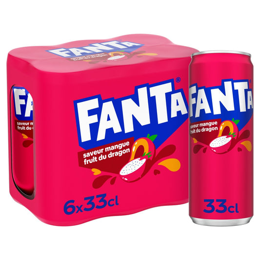 Soda à la Mangue Fruit du Dragon FANTA le pack de 6 canettes de 33cL