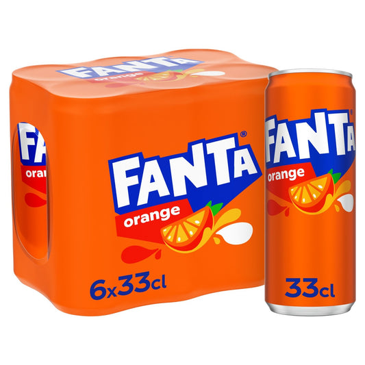 Soda Orange aux Arômes Naturels FANTA le pack de 6 canettes de 33cL