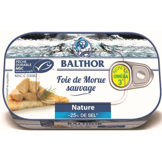 Foie de Morue Nature BALTHOR la boite de 121 g
