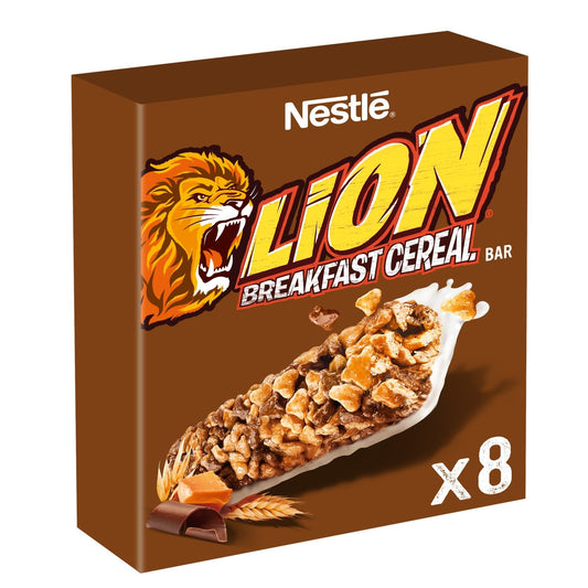 Barres Céréales Lion Caramel et Chocolat NESTLE la boite de 8 barres