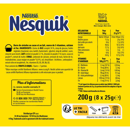 Barres Céréales Nesquik Chocolat NESTLE