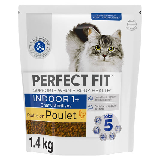 Croquettes pour Chat Adulte Stérilisé Poulet d'Intérieur PERFECT FIT le sac de 1,4kg
