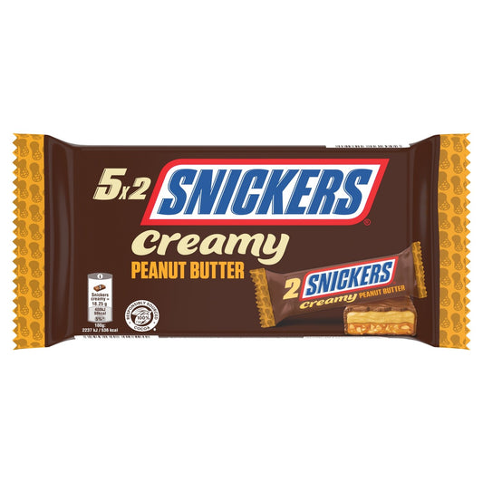 Barres Chocolatées Beurre de Cacahuète et Caramel SNICKERS les 5 barres de 36,5g