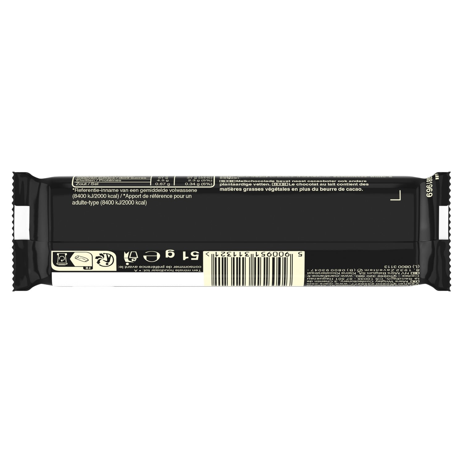Barre chocolatée Lait Caramel Nougat MARS 