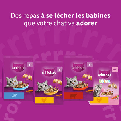 Croquettes pour Chat Adulte Stérilisé au Saumon WHISKAS 