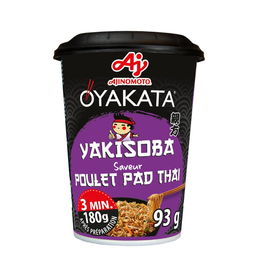 Nouilles Sautées Yakisoba Saveur Poulet Pad Thaï en Cup OYAKATA la cup de 93g