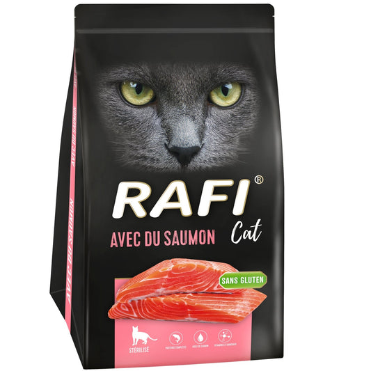 Croquettes pour Chat Adulte Stérilisé Saumon RAFI le paquet de 1,5Kg