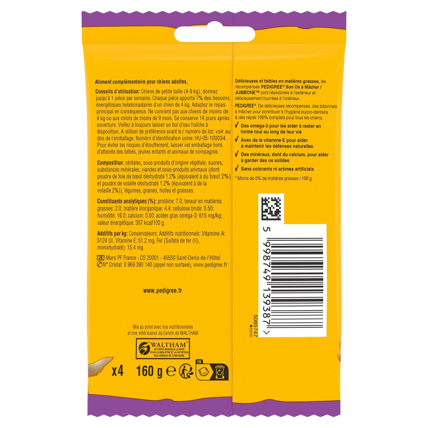 Friandises à Mâcher pour Chien Petit <10kg Boeuf Volaille PEDIGREE