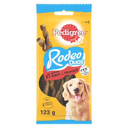 Friandises pour Chien Adulte Boeuf Fromage Rodeo Duos PEDIGREE le sachet de 7 pièces