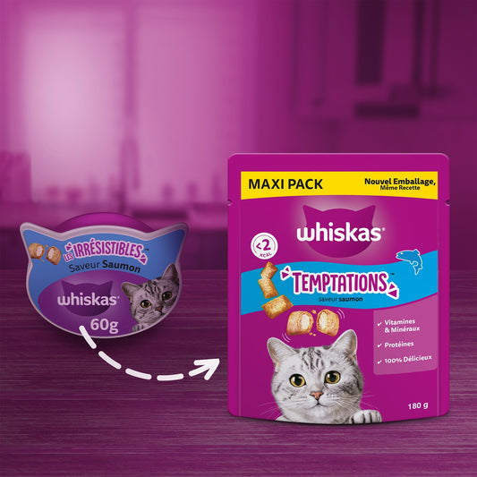 Friandises Pour Chat Adulte Saumon Temptations WHISKAS 