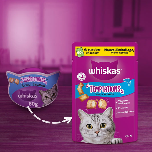 Friandises pour Chat Adulte Saumon Temptations WHISKAS