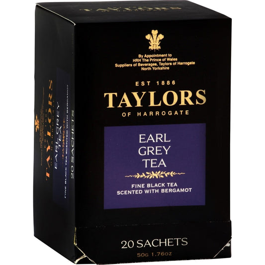 Thé Noir Earl Grey Tea TAYLORS OF HARROGATE la boite de 20 sachets - 50 g