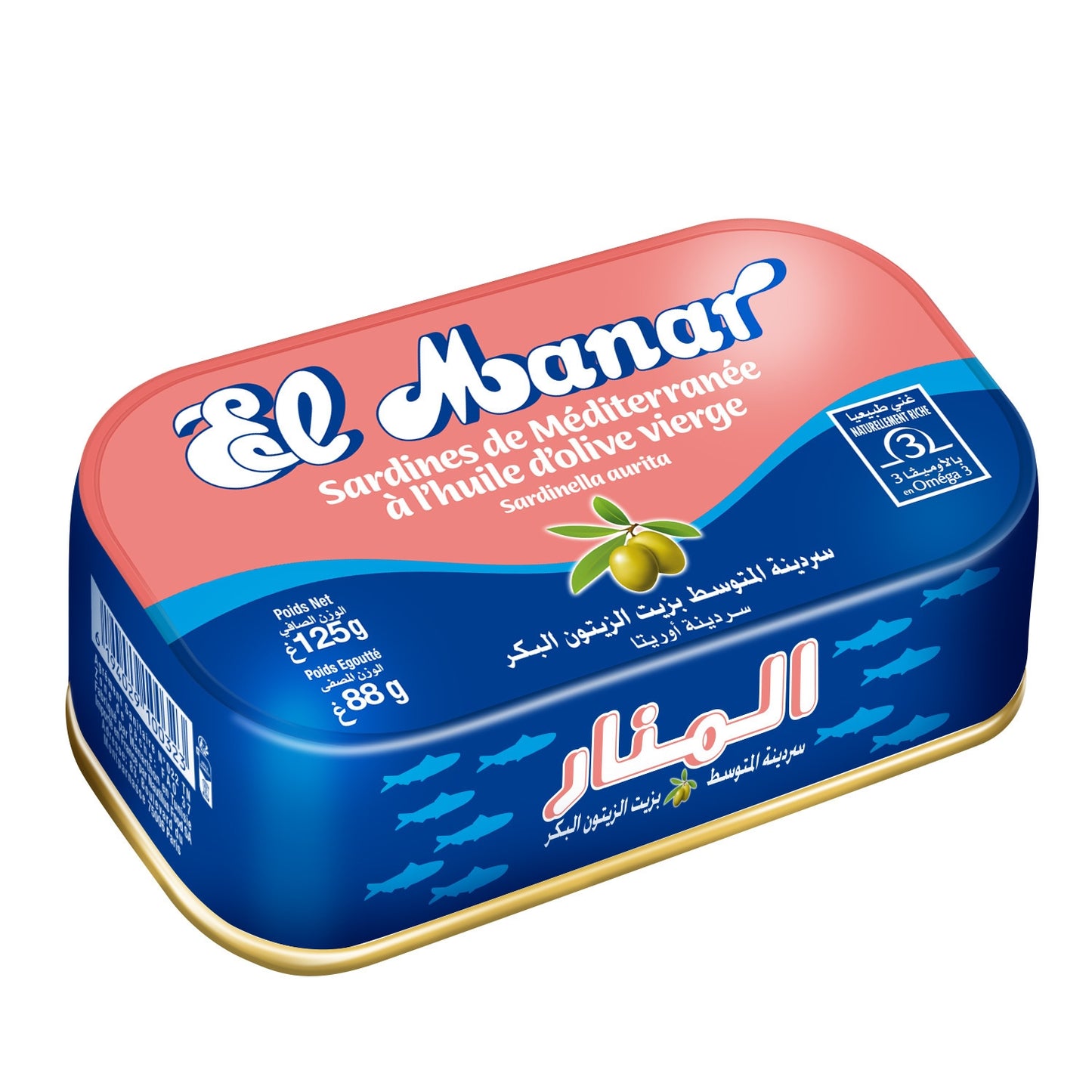 Sardines de Méditerranée à l'Huile d'Olive Vierge EL MANAR 