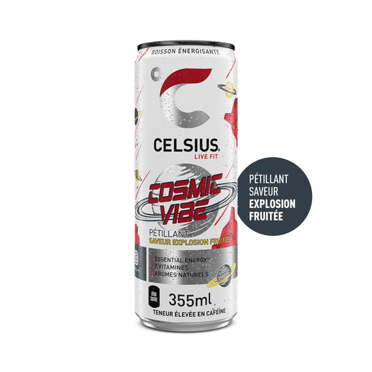 Boisson Énergisante Pétillante Cosmic Vibe Multifruits CELSIUS la canette de 35,5cL