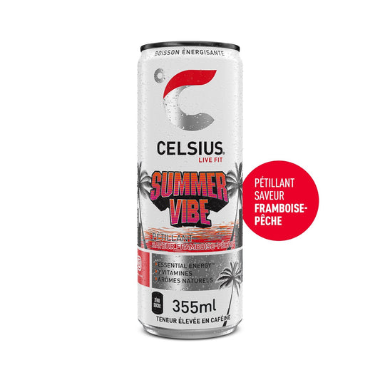 CELSIUS Summer Vibe Peach Raspberry Energy Drink